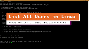 List All Users In Ubuntu Using The Command Line - Linux, Mint, Suse -  Youtube