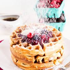 belgian waffles with triple berry sauce