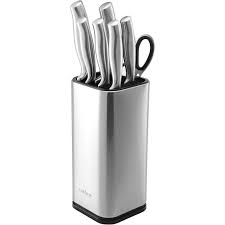 Check spelling or type a new query. Universal Knife Block Stainless Steel Modern Rectangular Design With Scissors Slot Knife Holder Counter Top Storage Holds 12 8 Blade Knives 9 1 By 4 Walmart Com Walmart Com