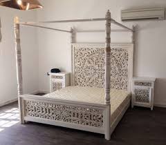 This is one wonderful white canopy bed; Carved Wooden Headboard Poster Canopy Bed Mandala Bed White Beds Buy Solid Wood Canopy Bed Four Poster Canopy Bed Antique Four Poster Wooden Bed Product On Alibaba Com