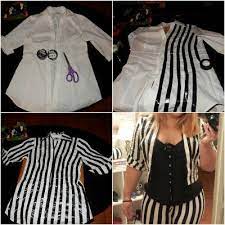 I drew more on the beetlejuice costume design, and i really like making these things, so here's a redo. Diy Beetlejuice Shirt Kelsey S Craft Corner Beetlejuice Costume Beetlejuice Halloween Costume Beetlejuice Halloween