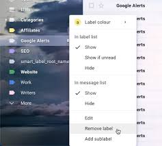 Click remove to delete the label. How To Remove Smart Label Root Name In Gmail And Other Labels