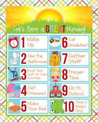 Free Printable Childrens Schedules Kids Schedule Morning