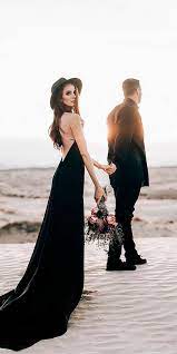 Pin By Candice Challis On Brides In Black Black Wedding Dresses Black Wedding Gothic Wedding