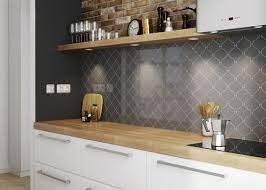 decore votre credence de cuisine avec le carreau scale alhambra dark grey de couleur gris fonce credence cuisine carrelage mural cuisine cuisine moderne grise