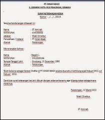 (doc) contoh surat keterangan kerja dari perusahaan document word. Perlu Contoh Surat Keterangan Kerja Cek Semua Disini Surat Kerja Pengusaha