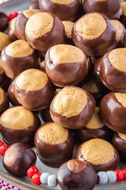This Buckeye Recipe Is A Tradition In Our House Every November Peanut Butter Balls Are Dipped On Chocolate To Look Buckeyes Recipe Recipes Peanut Butter Balls