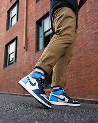 Jordan 1 Retro High Obsidian Unc In 2020 Jordans Outfit For Men Jordan 1 Retro High Sneakers Men Fashion