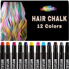 Hair Chalk For Girls Boys 12 Colors With Black Brown Washable Temporary Hair Color For Kids Hair Dye Mark Hair Chalk Temporary Hair Color Kids Hair Color