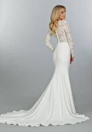 Style 2450 Ivory Venise Lace And Crepe Sheath Bridal Gown Long Sleeve Bodice With Cashmere L Wedding Dresses Wedding Dress Long Sleeve Wedding Dress Sleeves