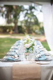 Dusty Blue Peach Wedding Inspiration Spring Wedding Tablescapes Table Runners Wedding Cheap Wedding Decorations