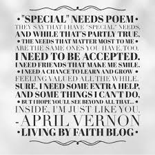 Living By Faith Special Needs Poem Special Needs Quotes Autism Quotes Disability Quotes