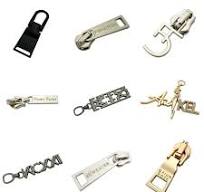 Durable Plated Custom Brand Logo Embossed Metal Slider Zipper Puller for  Handbag
