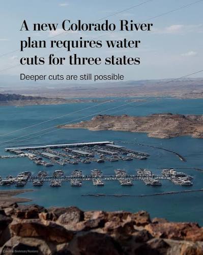 Arizona, California and Nevada will be required to curb their use of the  water from the Colorado River by about 20 percent over the next two years —  and could ultimately face