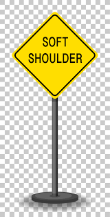East of eagle grove, ia on c54. Yellow Soft Shoulder Traffic Warning Sign 1447242 Vector Art At Vecteezy