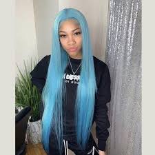 Rose Hair Human Virgin Hair Lace Front Wigs Full Lace Wig 130 Density Colorful Wig Fashion Blue Color Blue Lace Front Wig Wig Hairstyles Remy Human Hair Wigs