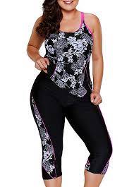 Plus Size Swimsuits Rotita Plus Size Cutout Back Floral Print Tankini Set In 2021 Plus Size Tankini Plus Size Swimwear Plus Size Swimsuits
