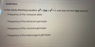 P2 + 2pq + q2 = 1 p & q represent the frequencies for each allele. What Does The Hardy Weinberg Equation Represent