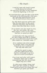 The Dash A Very Thoughtful Poem Funeral Poems Funeral Quotes Memories Quotes