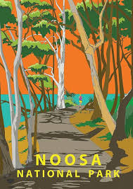 Noosa National Park Australia Retro Modern Travel Poster Art Vintage Look Retro Travel Poster Travel Posters Posters Australia