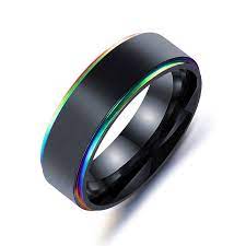 Us 9 99 Simple Black Titanium Steel Colorful Plating Men Ring Gift Simple Black Titanium S Rings For Men Mens Stainless Steel Rings Stainless Steel Rings