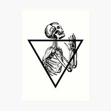 5 out of 5 stars. Praying Skeleton Tattoo Art Art Print By Emphatic Redbubble