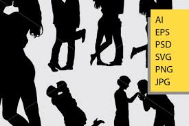 Download Kissing Silhouette Graphic By Cove703 Creative Fabrica PSD Mockup Templates