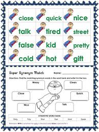 Super Synonyms Literacy Centers And Worksheets Kindergarten Worksheets Synonym Worksheet First Grade