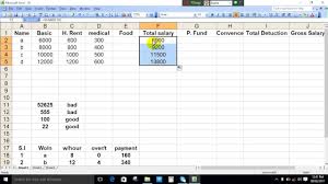 Making Salary Sheet On Ms Excel Diagram