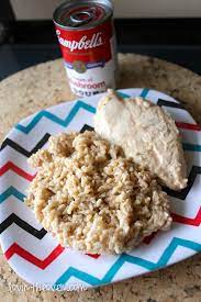 Cover tightly with aluminum foil and bake in preheated oven for 25 minutes. Campbell S One Dish Chicken And Rice Bake Lovin From The Oven