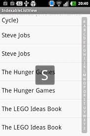 Instead of displaying this list in one huge listview, i want to give the user the ability to navigate alphabetically, so that say only items starting with a are displayed, and then the user make sure to leverage view recycling and no heavy operations on the ui thread to ensure that lists scroll smoothly. Is The Small Alphabetical Index On Mobile Phone Lists Usable User Experience Stack Exchange