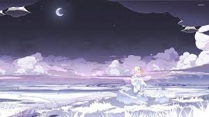 If you're looking for the best moon wallpaper then wallpapertag is the place to be. Sad Blonde Under The Moonlight Wallpaper Anime Wallpapers 30800