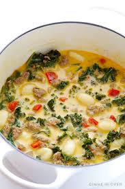 7 Ingredient Easy Zuppa Toscana Creamy Gnocchi Soup With Kale And Sausage Gimme Some Oven Recipe Easy Zuppa Toscana Recipe Toscana Recipe Food