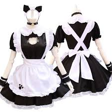 2020 New Cos Suit Open Chest Black Cat Maid Out Cute Cat Japanese Maid Service Cosplay Costume Wish Cosplay Outfits Maid Costume Kawaii Clothes