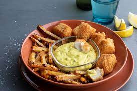 Low Carb Fish And Chips With Tartar Sauce Recipe Diet Doctor Recipe Cheap Healthy Dinners Fish N Chips Recipe Recipes