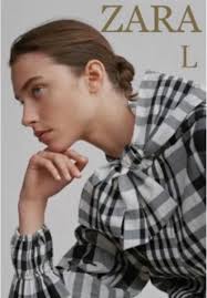 新品未使用 ZARAリボン付きチェックブラウス