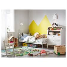 An acrylic nightstand will visually take no space. Minnen White Ext Bed With Slatted Bed Base 80x200 Cm Ikea