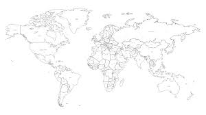 10 best black and white world map printable printablee com