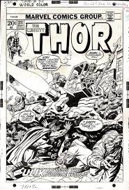 Black And White Comic Book Covers Thor 211 Cover 1973 Comic Art For Sale By Artist John Buscema At Romitaman Com John Buscema Comic Book Pages Comic Books Art