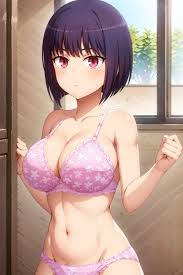 Hana Sunomiya in pink bra and panties - Rule 34 AI Art