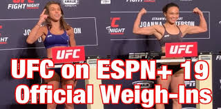 Ufc On Espn 19 Weigh In Video And Results Joanna Jedrzejczyk Quiets Skeptics Mmaweekly Com