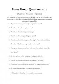 Sample Survey Questionnaire Sample Survey Survey Questionnaire Focus Group