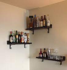 Led liquor bottle display shelves are a great way to showcase your different types of liquor brands. Pin By Jess C On Homebody Diy Home Bar Corner Shelf Ideas Bars For Home