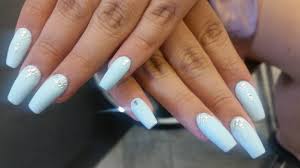 Cute baby blue coffin nails with an accent glitter nail. Coffin Baby Blue And Silver Nails Best Nail Design Ideas