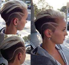 Two Tone Dyed Blonde Shaved Short Hairstyle Short Hair Styles Cute Hairstyles For Short Hair Hair Styles