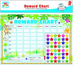 Kids Create 6 Jungle Themed Childrens Reward Charts With Star Stickers Pens