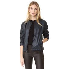 Vince Golf Leather Jacket 1 050 Liked On Polyvore Featuring Outerwear Jackets Leather Jackets Lined Le Leather Jacket Real Leather Jacket Sporty Jacket
