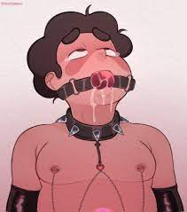 1boy 1male 2022 ahe gao ahegao ball gag blank eyes cartoon  network collar digital media (artwork) drool drool on face drooling  excessive drooling gagged gay hi res latex looking