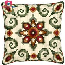A counted cross stitch pattern should include an estimated completed size. Cross Stitch Pillow Cover Cross Stitch Patterns Dmc Counted Mandala Diy Cushions Cross Stitch Canvas Printed Needlework Sets Package Aliexpress