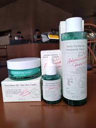 Hallo guys!~ kembali lagi bersama aku mutiara aquell. Review Axis Y Skincare Suitable For Oily And Acne Prone Skin Daily Purifying Treatment Toner Arthicoke Intensive Skin Barrier Ampoule Cera Heart My Type Duo Cream Natrarahmani